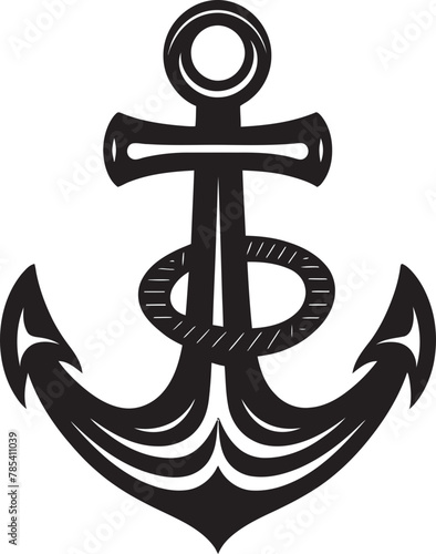 Sailor Anchor Vector Illustration with Whale and Dolphin