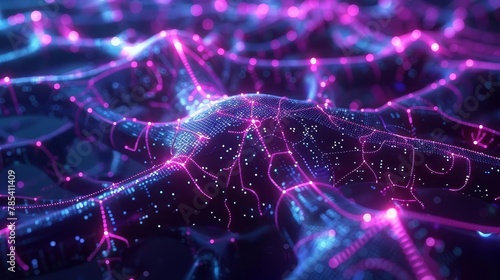 futuristic technology abstract background intricate neural network with glowing neon lines digital brain concept illustration