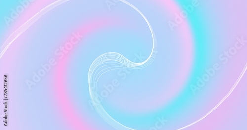 Image of network of connections with data transfer over pastel multi coloured background © vectorfusionart