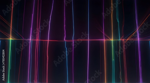 glowing lines neon lights abstract psychedelic background .Generative AI
