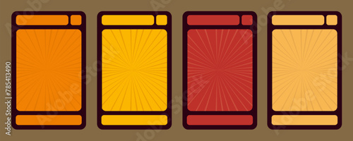 game card border template with autumn color theme for game items and characters