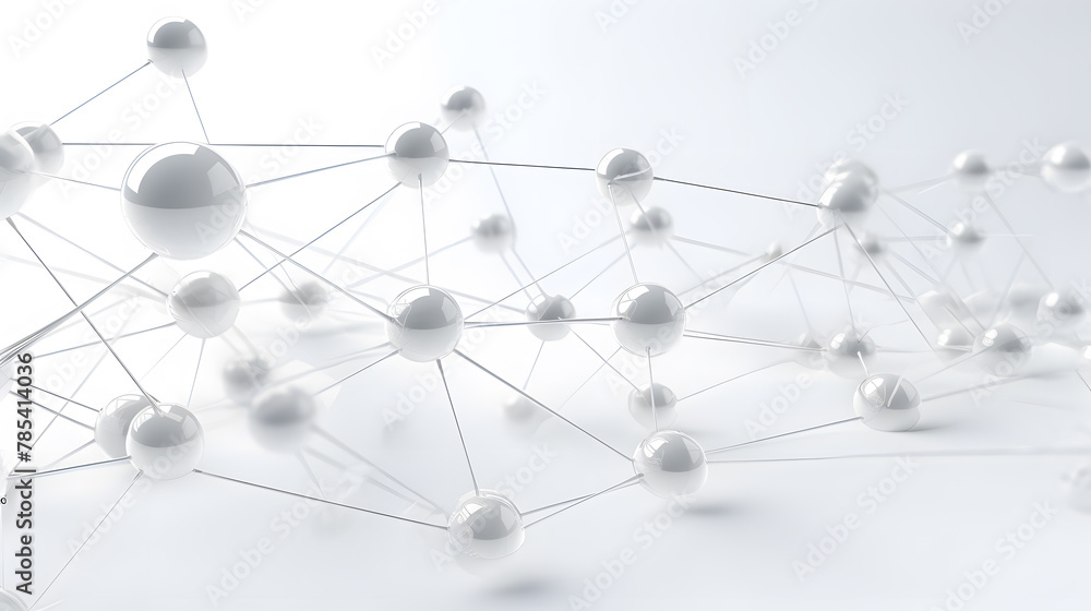 Clean structure of a white molecule or atom background Clean structure of a white molecule or atom background