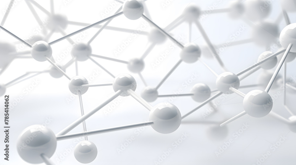 Clean structure of a white molecule or atom background Clean structure of a white molecule or atom background