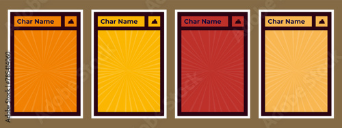 game card border template with autumn color theme for game items and characters