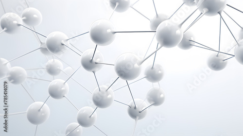Clean structure of a white molecule or atom background