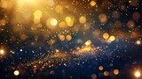 luxurious golden glitter vintage lights on dark background elegant festive illustration concept