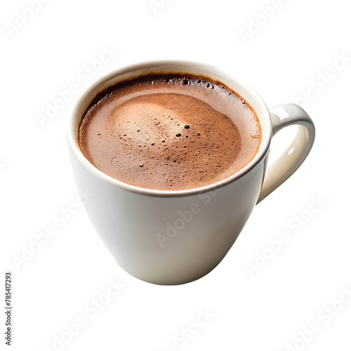 a cup of hot chocolate with coffee beans and coffee beans