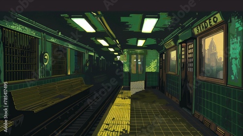 Subway Station empty indoor scenario photo