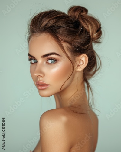 Wallpaper Mural Beautiful Young Woman Showing Fresh Clean Skin on Her Back, Emphasizing Cosmetology, Beauty, and Spa Care Concept. Torontodigital.ca