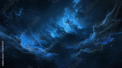 majestic night sky filled with stars nebula and galaxy astrophotography inspired digital painting photo