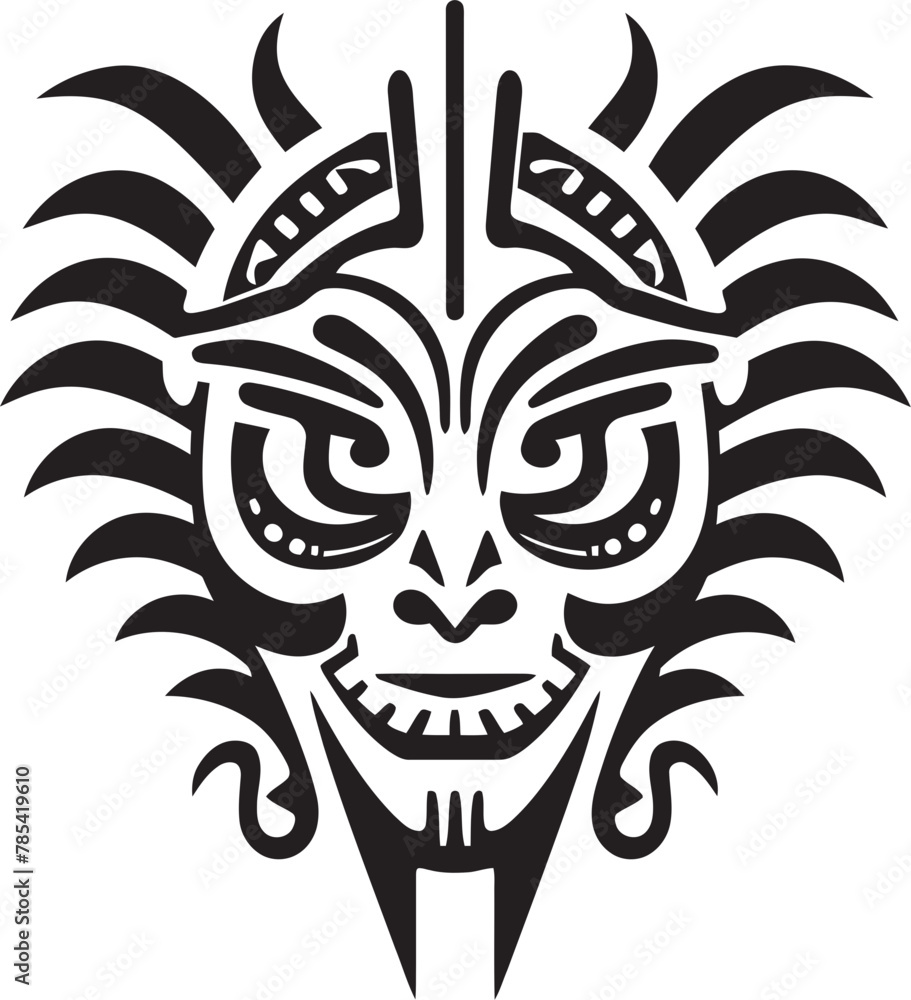 Tribal Transcendence A Vector Tribute to Mayan Serpentine Spirit