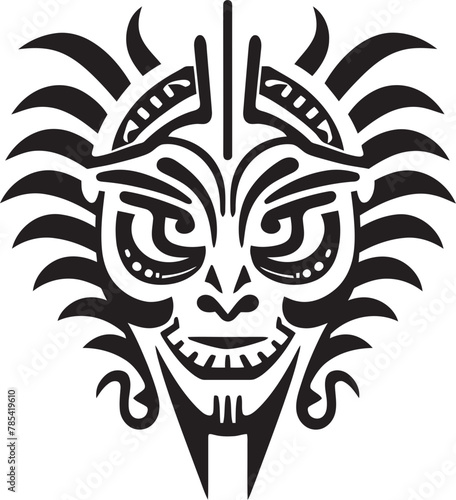 Tribal Transcendence A Vector Tribute to Mayan Serpentine Spirit © The biseeise