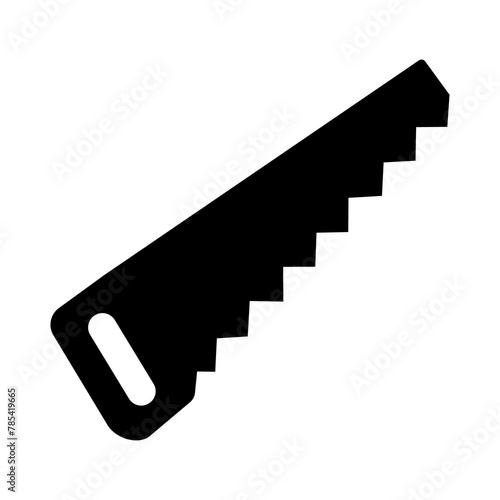 
Illustration showing a black construction saw for wood on a white background photo