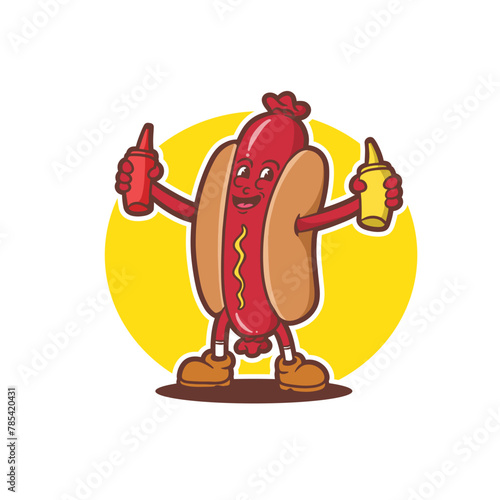 mascot logo hotdog good for brand and branding