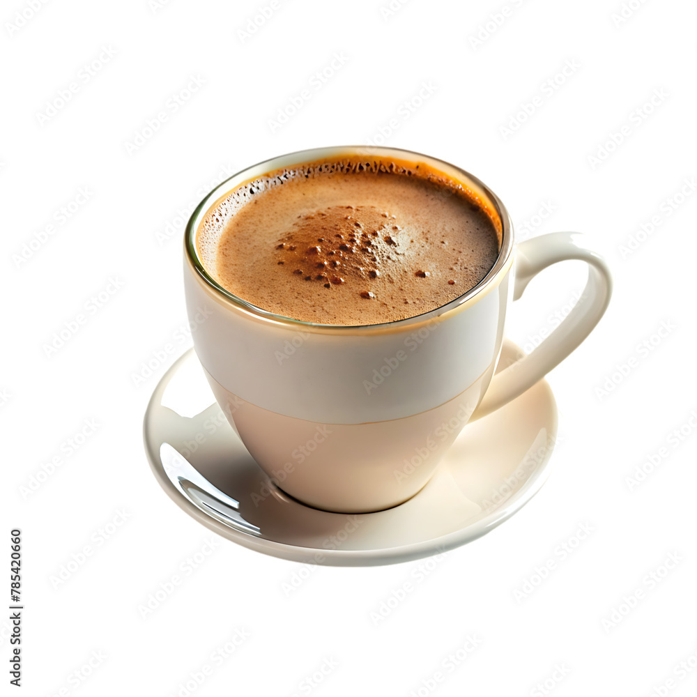 Fototapeta premium a cup of hot chocolate with coffee beans and coffee beans