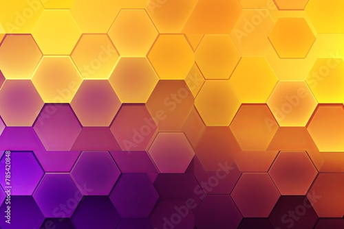 Purple and yellow gradient background with a hexagon pattern in a vector illustration