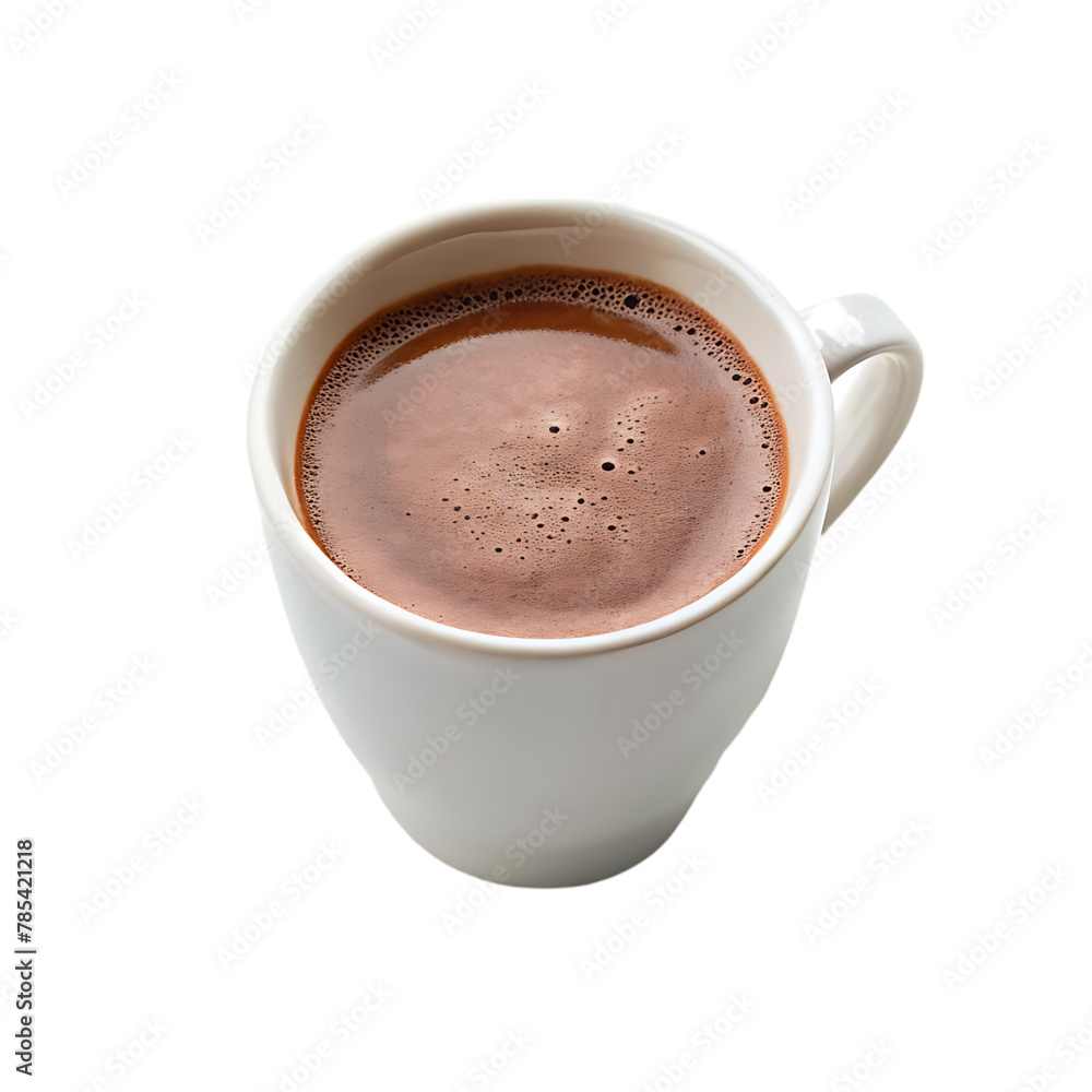 Fototapeta premium a cup of hot chocolate with coffee beans and coffee beans