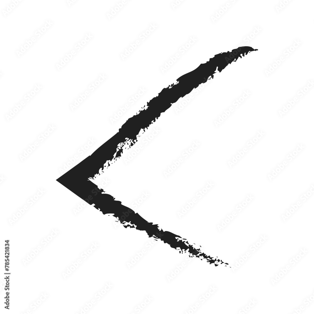 hand drawn black grunge arrows on transparent background. Abstract different brush arrows. grunge arrow of chaotic doodle elements for design, concept, template, print, textile. vector illustration