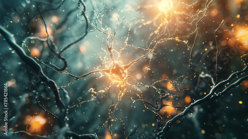 Neuron brain nerve Illustration of nervous system
 photo