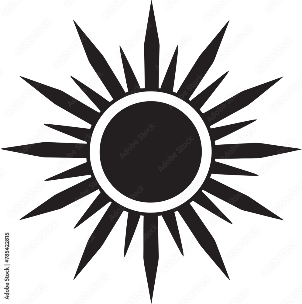 Rising Sun Symbol Vector Icon Illustration