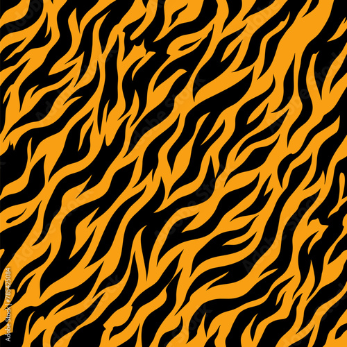 Abstract tiger art seamless pattern.