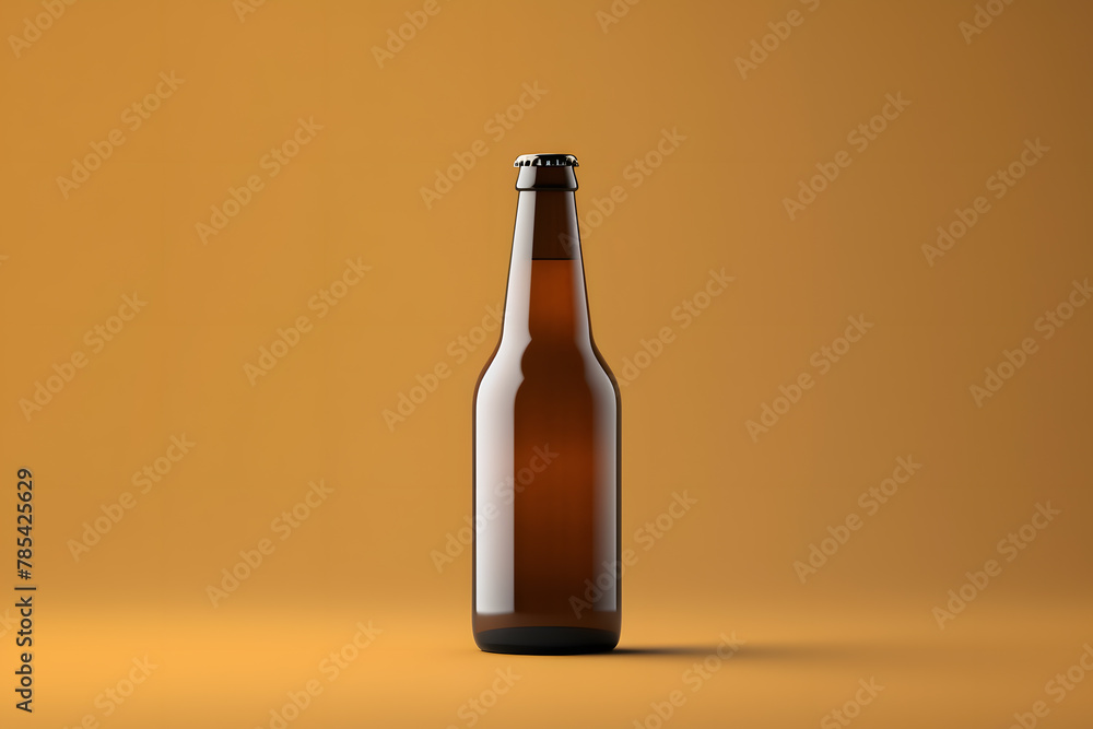 Craft beer bottle mockup isolated on background Craft beer bottle mockup isolated on background