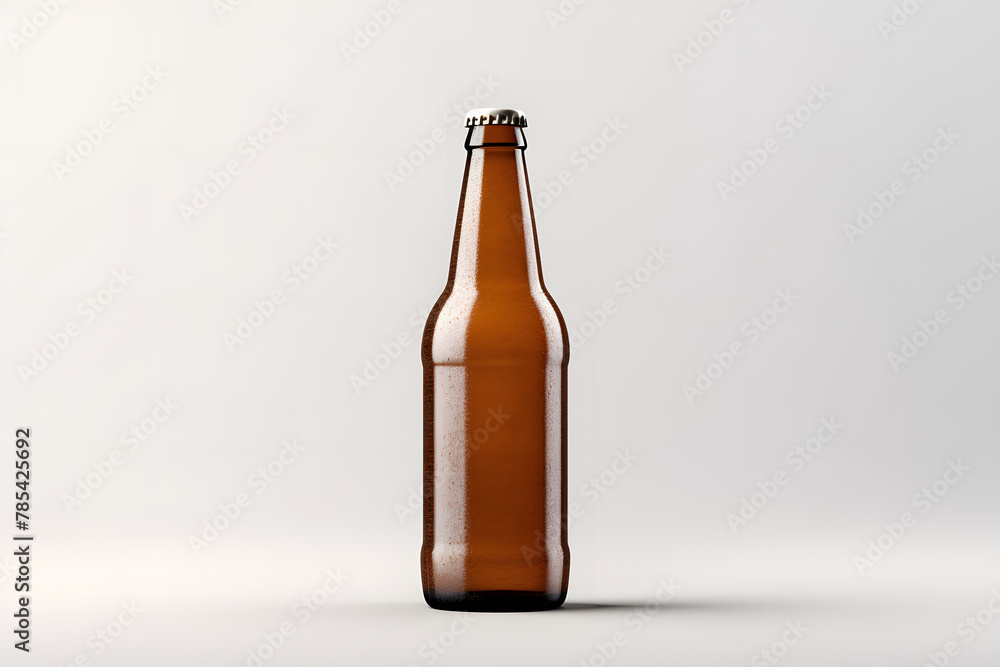 Craft beer bottle mockup isolated on background Craft beer bottle mockup isolated on background