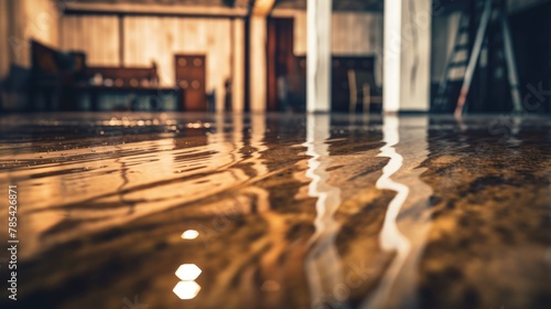 Flooding in the house interior, insurance case.