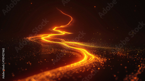 orange glowing line effect photo