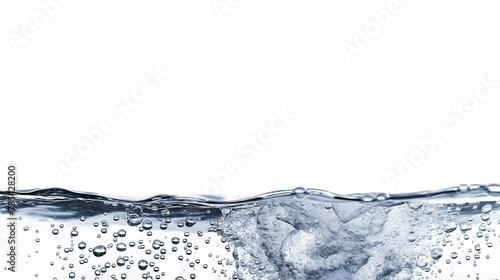 Blue water level splash isolated on white with space for copy photo
