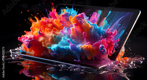 Plakat View of a Beautiful digital iPad task hyper design