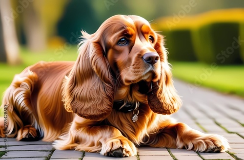 Cute Cocker Spaniel dog close-up