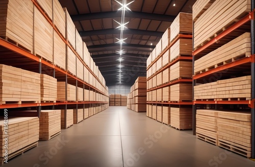 wood storage warehouse. lumber keeping photo