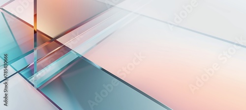 Abstract transparent geometric pattern in soft gradient colors, Background with transparent shapes and lines in pastel colors for presentation use, AI generated