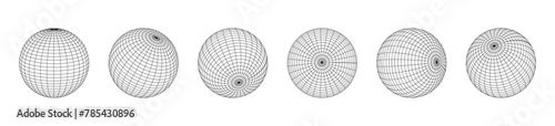 3d circle sphere wireframe grid geometric illustration vector