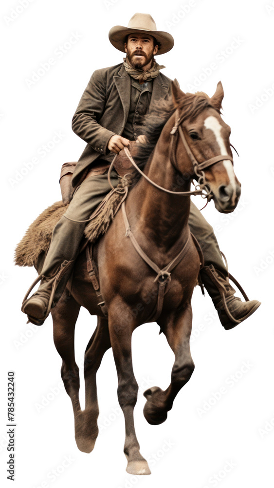 Fototapeta premium PNG Cowboy horse mammal animal