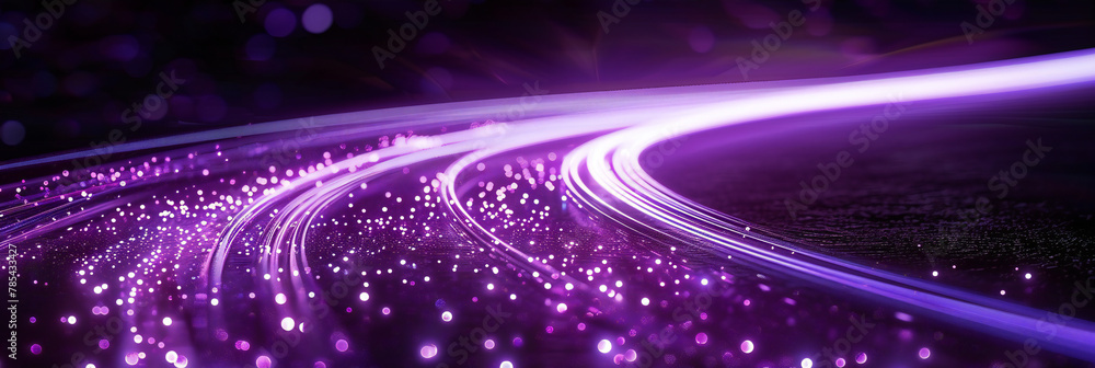 background with purple light trail wave effect - obrazy, fototapety, plakaty 