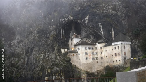 predjama castle cliff edge landmark in Slovenia beautiful historic attraction view photo