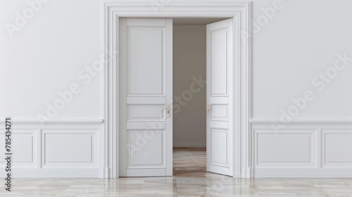 The door is open, revealing a large empty room