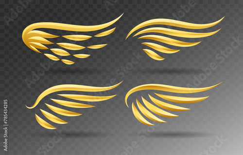 3d golden wings