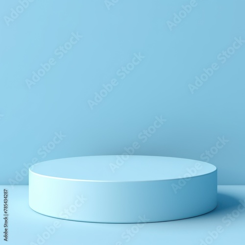 Sky Blue minimal background with cylinder pedestal podium for product display presentation mock up in 3d rendering illustration vector design © GalleryGlider