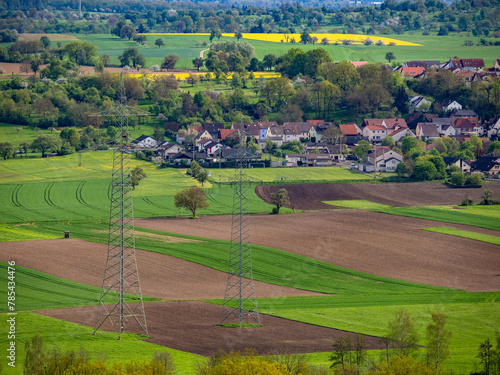 Hochspannungsmasten einer Überlandleitung im Enzkreis photo