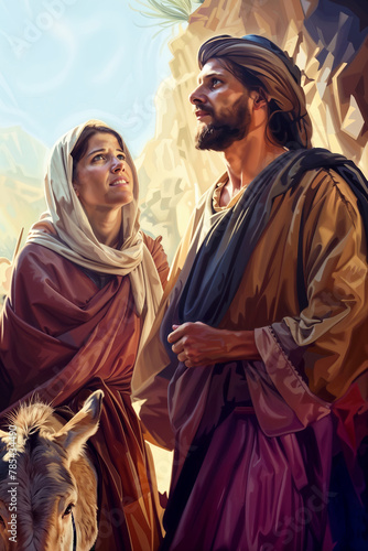Joseph and Mary on their way to Egypt