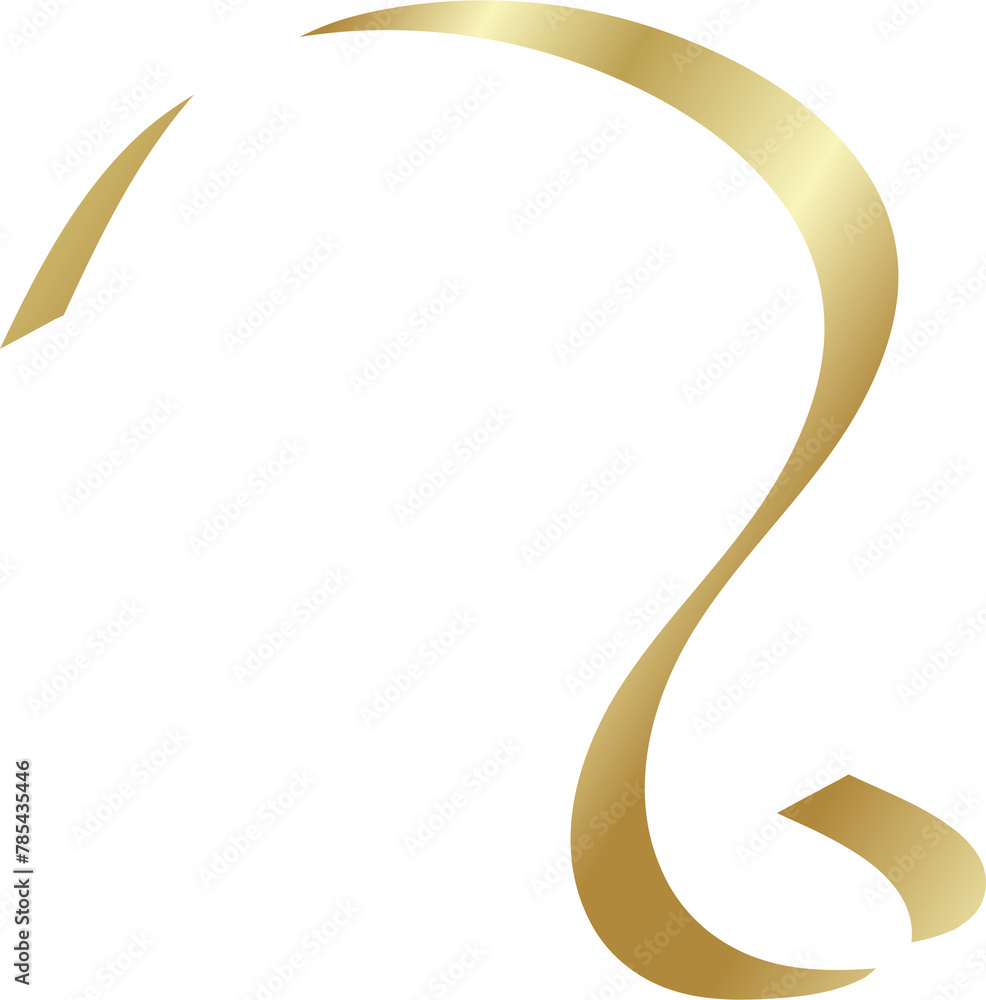 Gold ribbon shadow. Decoration for holiday, new year Gold ribbon shadow. Decoration for holiday, new year