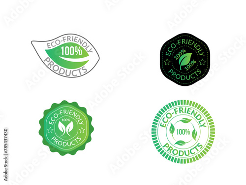 Organic Living Eco-Friendly Products Vector Art Collection. Renewable Resources Eco-Friendly Products Illustration Set