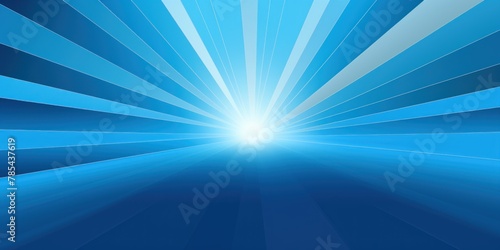 Sun rays background with gradient color, blue and black, vector illustration. Summer concept design banner template for presentation, copy space, text 