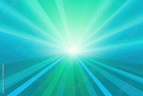 Sun rays background with gradient color, blue and green, vector illustration