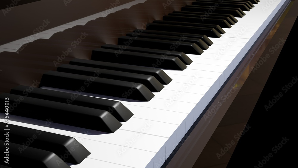 3d rendering of close up view of keyboard from the grand piano 3d rendering of close up view of keyboard from the grand piano
