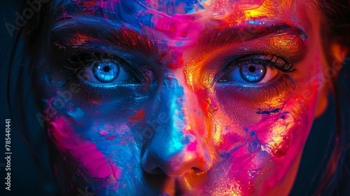 Craft a portrait glowing with dynamic energy and vibrant colors