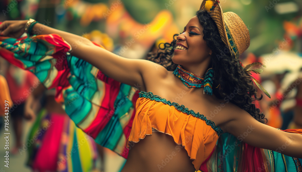 Beautiful latin woman on a street durning carnival Beautiful latin woman on a street durning carnival